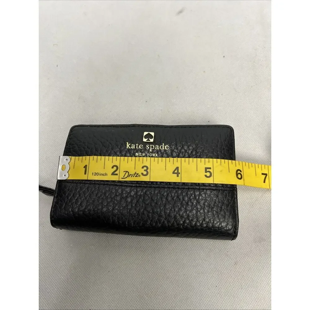 Kate Spade New York Black Saffiano Leather Wristlet Wallet Carryall